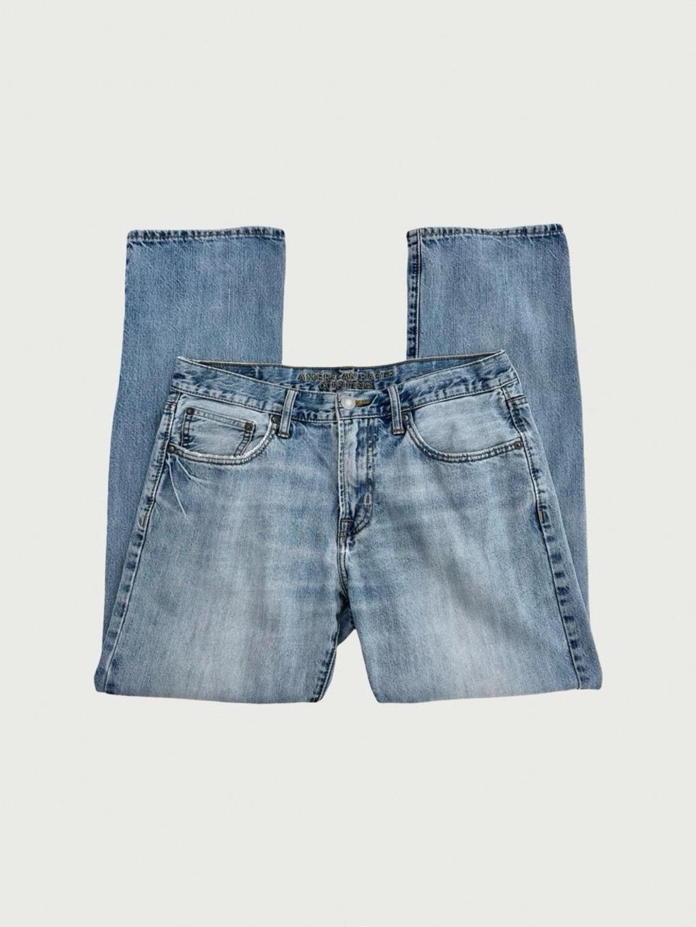 Straight Leg Faded Jeans